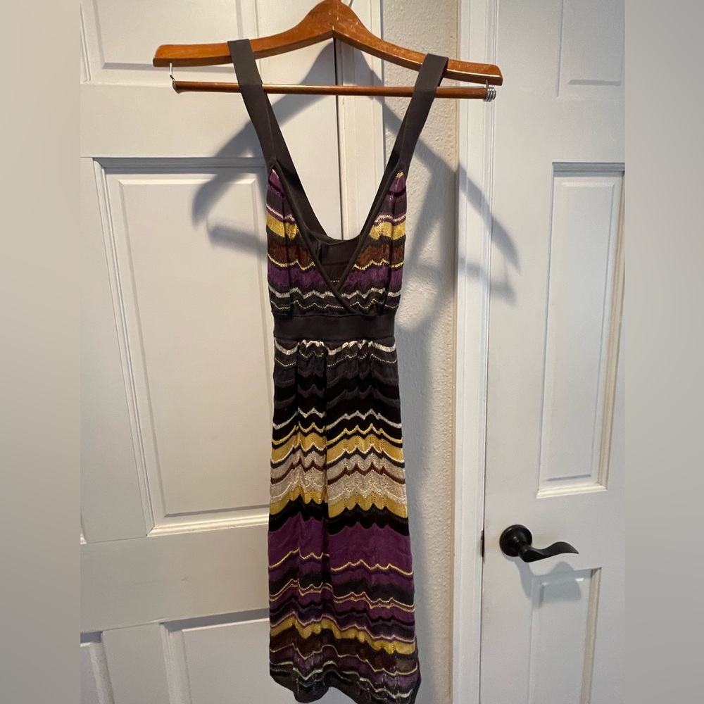 Missoni Purple& gray& yellow open back  Dress size 2 38EU